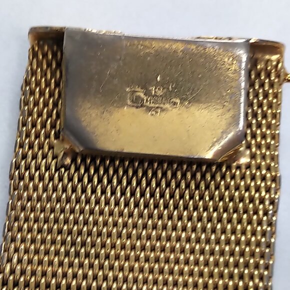 RARE Vintage 1960s Articulated Gold-tone Cuff Bracelet Hallmark "Cross 1961" - Picture 8 of 8